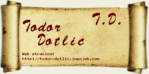 Todor Dotlić vizit kartica